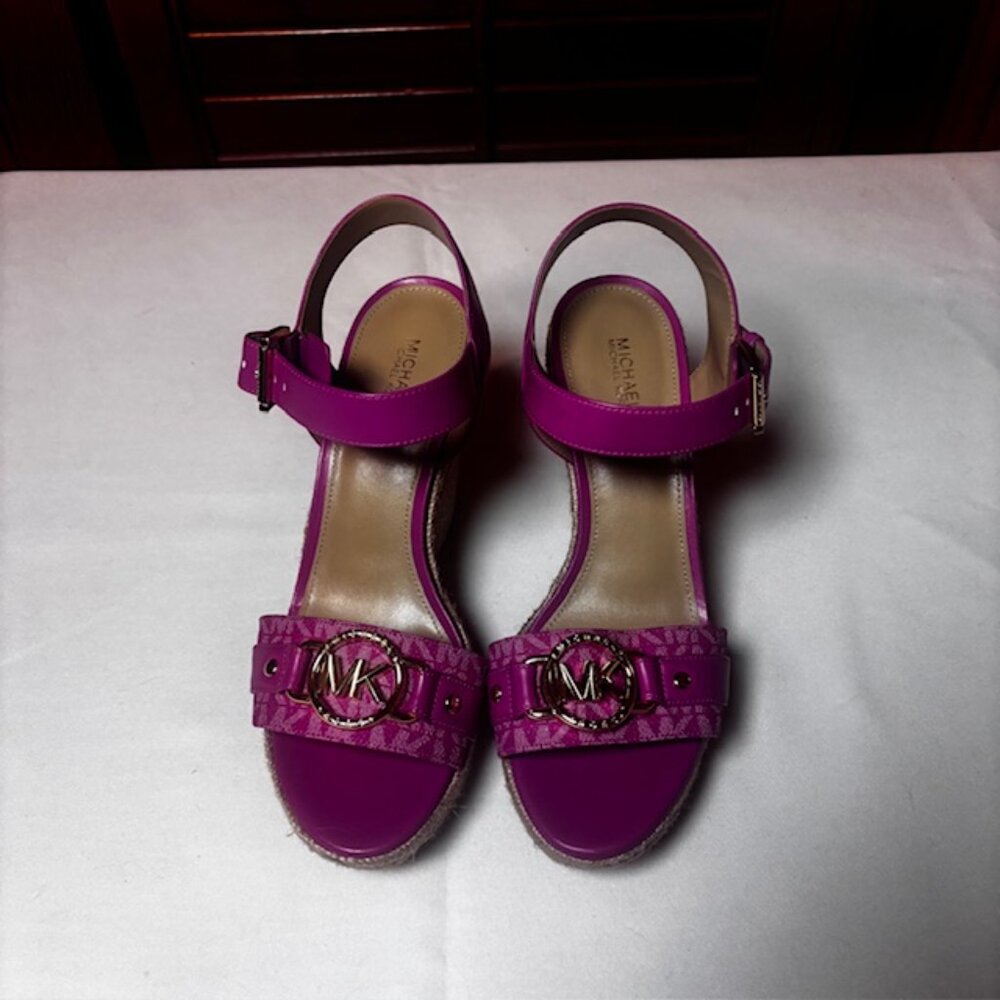 Michael Kors Pink Espadrille Wedge Sandals | Size 8.5 - Picture 2 of 8